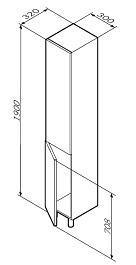 Am.Pm Пенал для ванной GEM напольный R,  белый, глянец – фотография-2